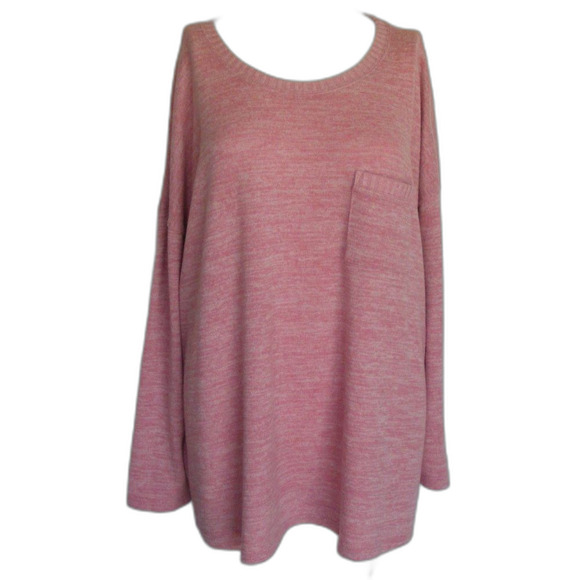 TORRID Sweater, 2/2X, Pink Space Dye, Pullover, Long sleeves, Pocket, Rayon - Picture 11 of 12